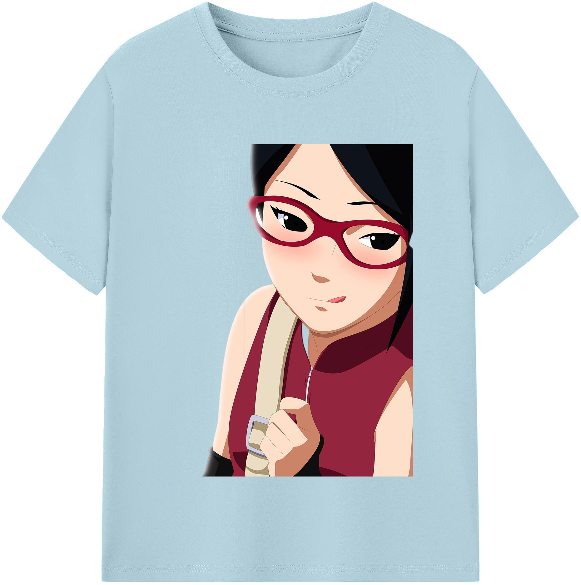 （画像用） NARUTO -ナルト- うちは サラダ Uchiha Sarada 綿100％半袖Tシャツ（フロントプリント）
